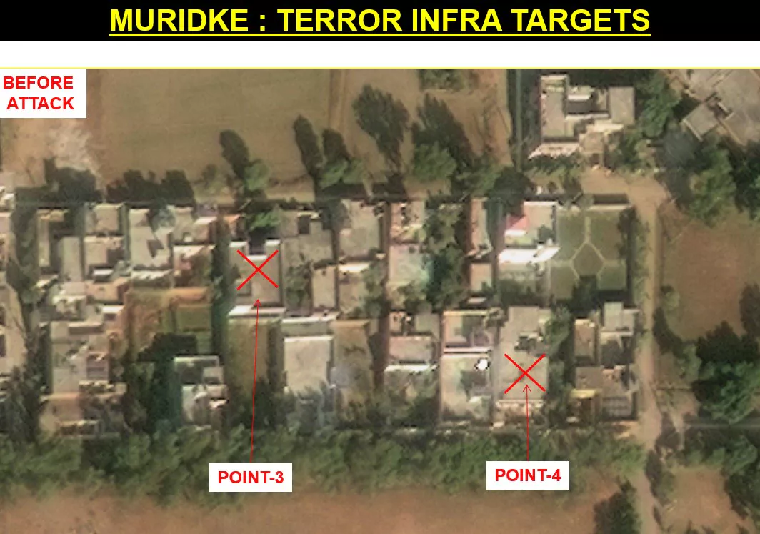 Muridke compound before attack — Points 3-4 showing wider training area intact